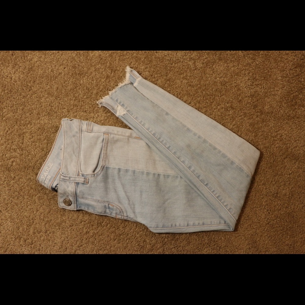 Muti colored cropped denim jeans